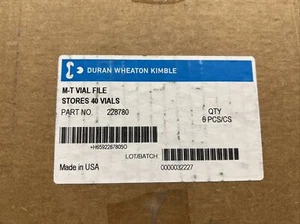 Duran Wheaton Kimble M-T archivo de vial #228780 tienda 40 frascos estuche de 6 piezas - Imagen 1 de 1