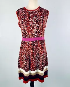 Missoni Sleeveless Knit Sweater Dress M Red Wool Blend Animal Print Excellent - Picture 1 of 12