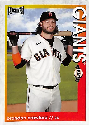 2022 Topps Archives Snapshots #29 BRANDON CRAWFORD San Francisco Giants - Image 1 of 4