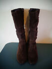 BLONDO LINED BOOTS BROWN SUEDE KNEE HIGH SIDE ZIPPER FLATS WOMEN'S SIZE 10M