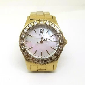 Reloj para mujer Guess U0025L2 tonos dorados blanco gemas esfera MOP BANDA CORTA - Imagen 1 de 9