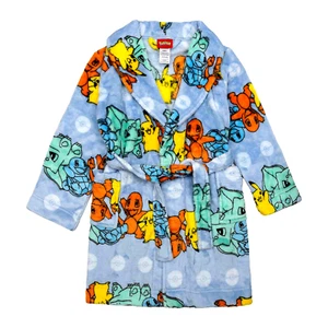 Kids Pokemon Pikachu Robe Pajama Cover Up Bathrobe Boy Girl 4 6 8 10 12 NWT NEW - Picture 1 of 2