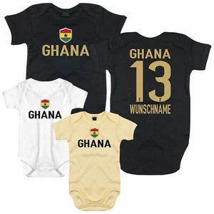 Baby Body GHANA Druck Nummer Name Trikot Jersey WM FanShirts4u - Bild 1 von 10