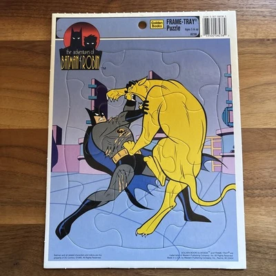 Rompecabezas Golden Books 1995 vintage - Adventures of Batman & Robin - marco-bandeja Foto 1 de 4