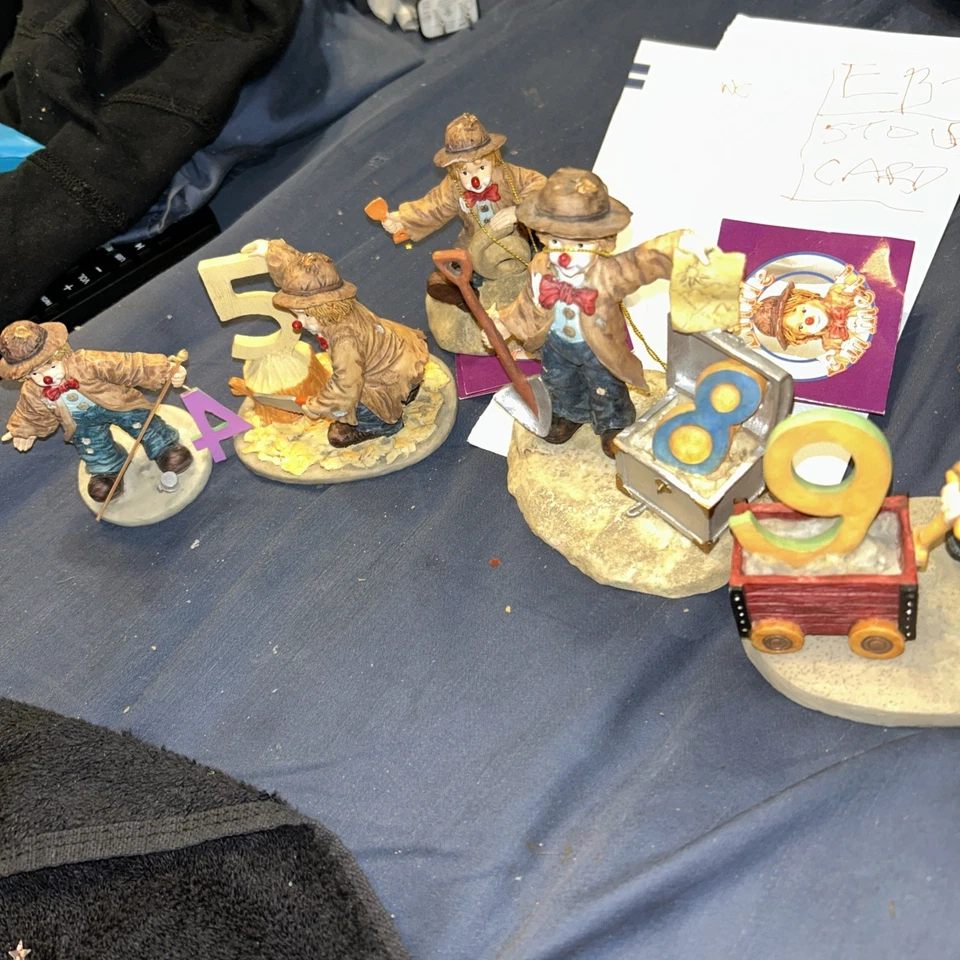 Flambro Emmett Jr. Kelly 1994 Little Emmett Juego de 7 Estatuillas Edición Limitada Foto 1 de 4