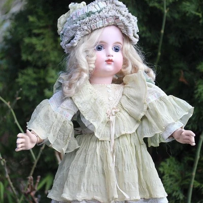 Robe de poupée ancienne à capuche pour 50-60cm Jumeau Steiner Eden Rabery - Photo 1/4