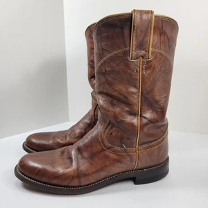 Botas clásicas Justin para hombre de cuero jaspeado marrón talla 6,5 B - Imagen 1 de 21