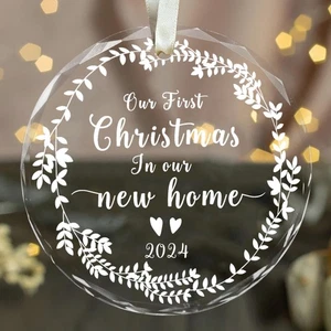 New Home Ornament, First Christmas New Home Ornament Glass Decoration with a ... - Bild 1 von 7