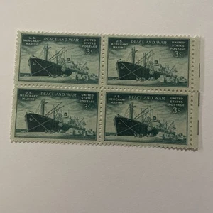 3 Cent Merchant Marine Stamps Block Of 4 MNH - Picture 1 of 1
