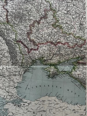Black Sea Ukraine Moldova Crimea Cherson 1892 Sohr-Berghaus detailed color map - Image 1 of 4