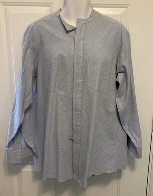 CM ALMY Clergy Camicia Uomo Taglia 16 1/2 - 33/34 Grigio Manica Lunga Collare - Immagine 1 di 4