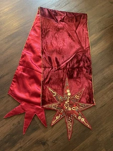 Pier 1 Weihnachten Feiertage rot Tischläufer Schmuck Perlen Stern 14x72" - Bild 1 von 7