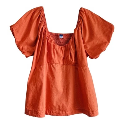 Blusa campesina L naranja babydoll manga abullonada 36" OLD NAVY para mujer Foto 1 de 4