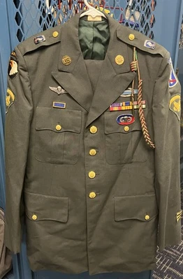 Vintage Vietnam Army Class A Uniform With Patches, Ribbons, and Pins. - Image 1 of 4