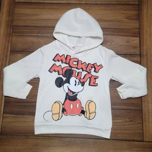 Disney Junior Mickey LS White Hoodie "Mickey Mouse" - Size 5/6 - Picture 1 of 6