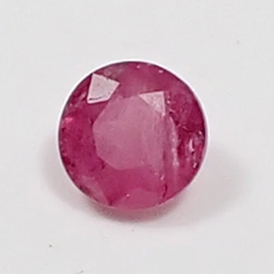 Natural 0.38 carat 4.0 mm Round Bright Red-Pinkish Color Ruby Loose Gemstone L25 - Image 1 of 4