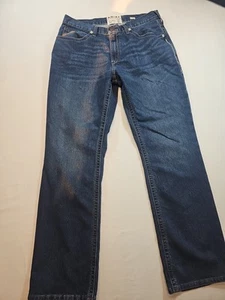 Ariat M4 Jeans Mens 35x34  Blue Relaxed Boot Cut Western Cowboy Medium Wash - Picture 1 of 17