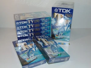 TDK E-180TVED Blank VHS Video Cassette Tape 180 Minutes 3 Hours New and Sealed - Picture 1 of 4