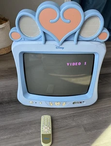 Disney Princess Blue 13" CRT Color TV Remote Retro Tested DT1350 Rare - Picture 1 of 12