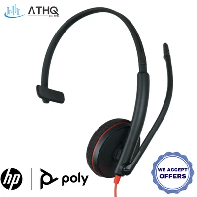HP Poly Blackwire 3210 USB-C/A Mono Headset Noise Cancelling HD Mic PC Laptop - Image 1 of 4
