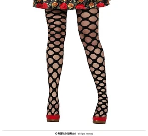 Netzstrumpfhose extra grob schwarz Karneval Fasching Halloween Fastnacht - Bild 1 von 2