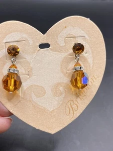 Orecchini a goccia Brighton cristalli gialli austriaci post nuovi con etichetta 42,00 - Foto 1 di 5