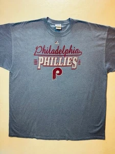Vintage Philadelphia Phillies Tug McGraw #45 Blue T Shirt Majestic 2XL XXL - Picture 1 of 11