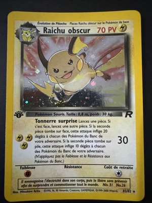  2001 FRENCH Dark Raichu ROCKET  83/82 Secret Rare HOLO 1ST EDITION SWIRL  - Image 1 of 4