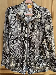 Ruby Rd. Size 14 Statement Jacket Shinny Animal Print Snake Full Zip Party - Picture 1 of 4