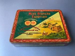 Ancienne boite en métal à tabacs Cigarettes  Miss Blanche Egyptian - Picture 1 of 9