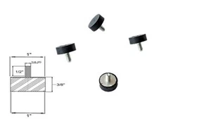 4-Pack Rubber Vibration Isolator Mounts - 1" Diameter x 3/8" Height, 1/4-20 Thre - Picture 1 of 1
