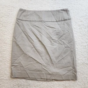 Banana Republic kurzer Bleistiftrock 2 beige khaki seitlicher Reißverschluss Büro Karriere Wissenschaft - Bild 1 von 9