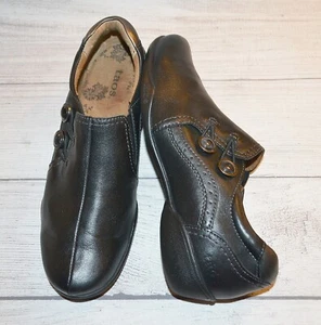 TAOS Double Take Women's Black Leather Loafer Flat Shoes ~EX.CONDTION~Sz. 8 M - Picture 1 of 5