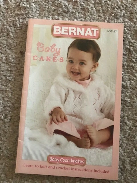 NEW Bernat *BABY CAKES* Knit & Crochet baby blanket & sweater sets - Image 1 of 1