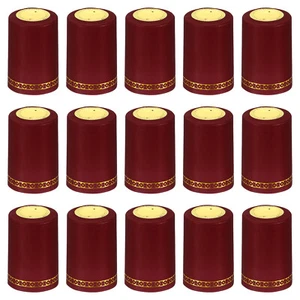 PVC Heat Shrink Cap for Wine Bottle, 50 Pcs Wine Shrink Wrap Seals Caps, Red - Picture 1 of 5
