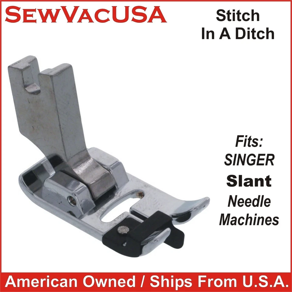 Stitch In A Ditch Foot For  SINGER Slant Needle Machines 301 401 401A 403 403A + - Image 1 of 1