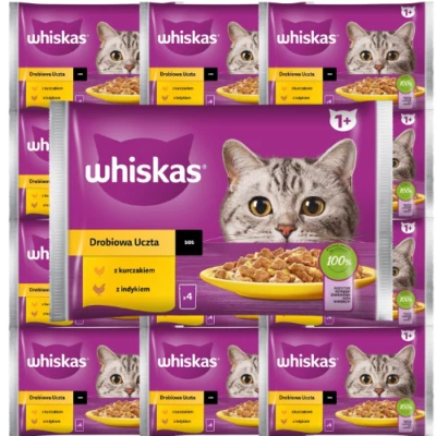 52x85g WHISKAS Nassfutter MIX Geflügel Huhn Truthahn in Soße adulte Katzen - Bild 1 von 2