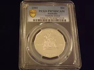 2001 50 C Norfolk Island Australia PCGS PR 70 DCAM - Picture 1 of 2