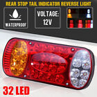 12v 32led Trailer Truck Caravan Lorry Rear Tail Indicator Light Tipper Chassis