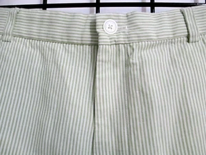 BROOKS BROTHERS==38 / 39 / 40 WAIST==GREEN & WHITE STRIPED / BERMUDA SHORTS - Picture 1 of 5