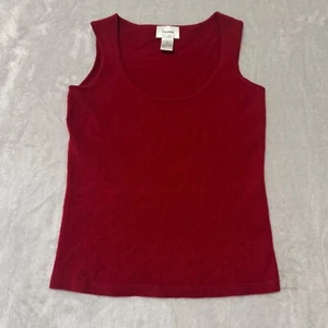 Neiman Marcus Women's 100% Cashmere Sleeveless Knit Sweater S Red Vest - Imagen 1 de 6