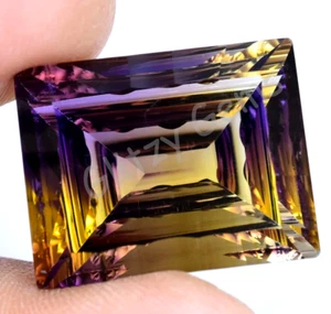 27.35 Ct Natural Bolivia Bi-Color Ametrine Certified Untreated Gemstone - Picture 1 of 7