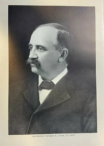 1903 Vintage Magazine Illustration George K. Nash Governor of Ohio - Picture 1 of 1