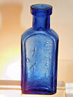 ANTIQUE COBALT BLUE CHINESE GOLDFIELDS RARE HERBAL REMEDYS CURES BOTTLE 1880's 