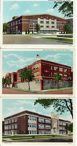 Arkansas City Kansas Postkarte Curteich Leinen High School Junior High Auditorium - Bild 1 von 5