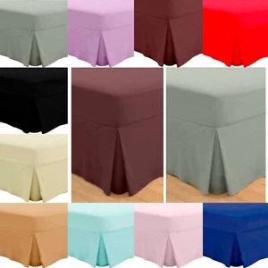 Luxurious Quality T 200 12 Inch Box 16 Inch Pleated Cotton Valance Sheets - Picture 1 of 12