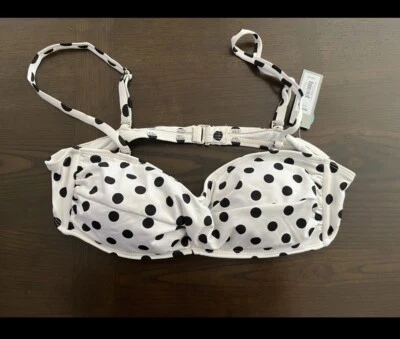 Nuevo Apt. 9 trajes de baño para mujer bikini top talla L lunares negros  Foto 1 de 4