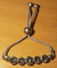 Vintage AURORA QVC Stone Set Adjustable Friendship Style Bracelet