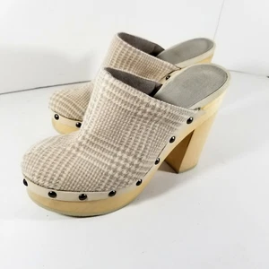 Woolrich Clogs Women's 9 Journalist Platform Slip-On Wooden Heels Wool Uppers - Picture 1 of 7