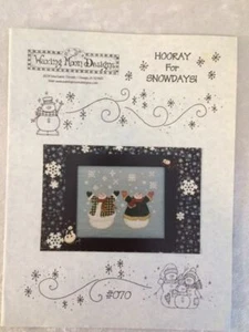 Waxing Moon Counted Cross Stitch Pattern "Hooray For Snowdays" Snowmen#070 - Picture 1 of 6